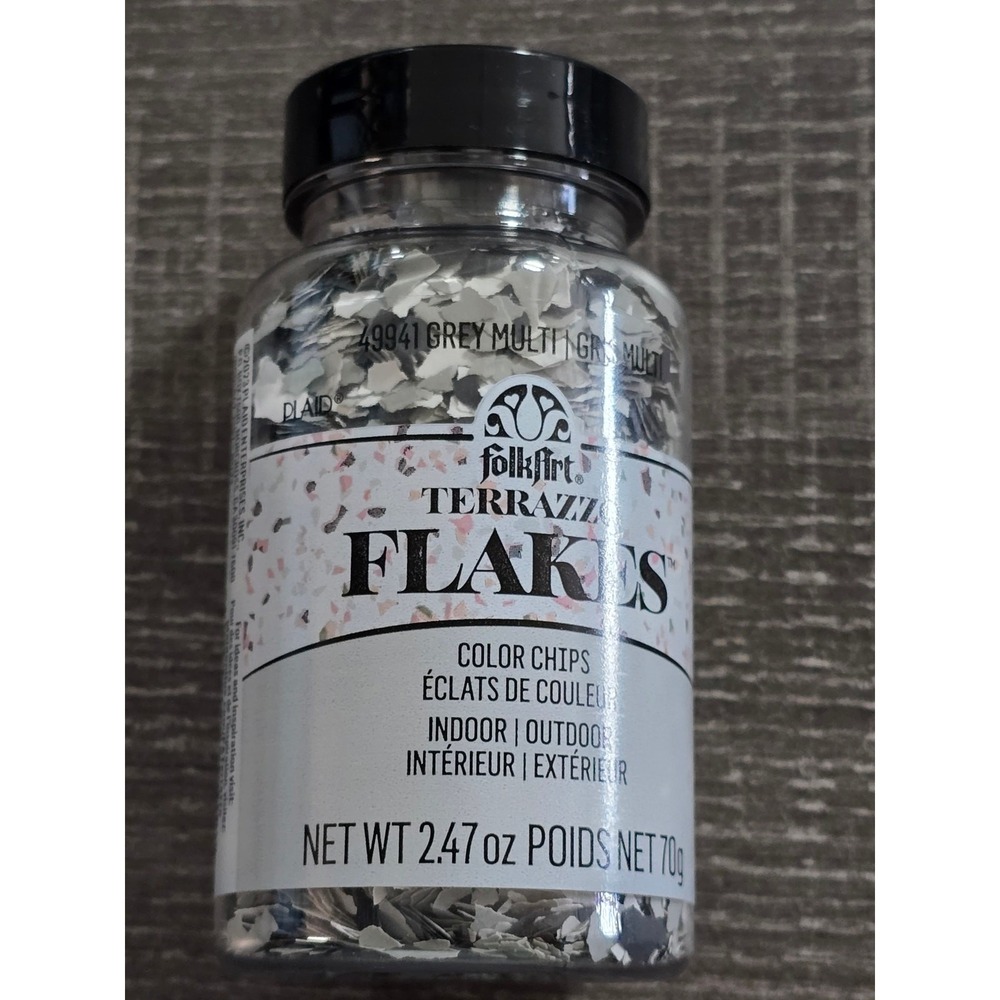 Folk Art Terrazzo Flakes Color Chips‎ Grey White Black Multi 2.47oz x2